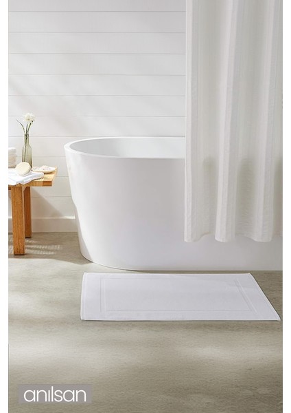 6'lı Beyaz Ayak Havlusu - 50X70 Cm, 245 Gr, %100 Pamuk, Spa ve Otel Banyo Paspası, Günlük Kullanıma Uygun