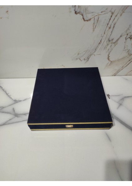 Kadife Kutu 35 cm Tabak Lacivert