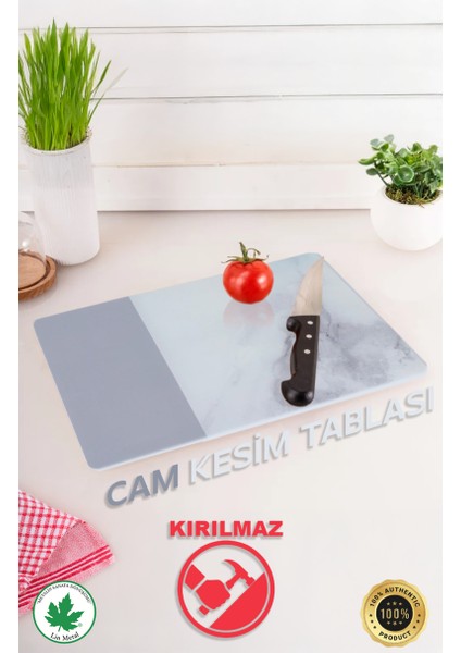 Temperli Cam Kesim Tahtası 25*35 Siyah My Kitchen – Çizilmez, Isıya Dayanıklı, Kırılmaz, Kaymaz