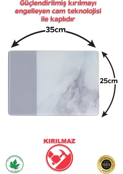 Temperli Cam Kesim Tahtası 25*35 Siyah My Kitchen – Çizilmez, Isıya Dayanıklı, Kırılmaz, Kaymaz