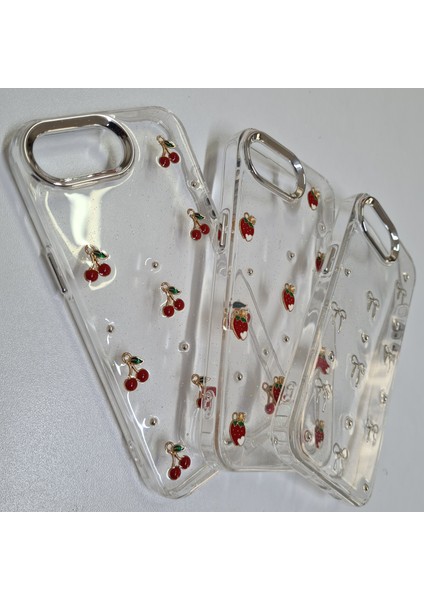 Apple iPhone 16E Uyumlu 3D Desenli Parlak Simli Parıltılı Silikon Kılıf