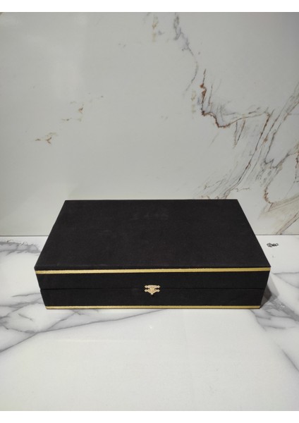 Tepsili 2 Kişilik Fincan Takımı Için Kadife Kutu Siyah