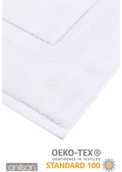 Beyaz Ayak Havlusu - 50x70 Cm, 245 Gr, %100 Pamuk, Spa Ve Otel Banyo Paspası, Günlük Kullanıma Uygun