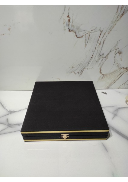 Kadife Kutu 40 cm Tabak Siyah