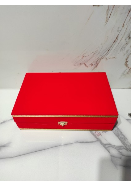 Cezveli 2 Kişilik Fincan Takımı Için Kadife Kutu Kırmızı