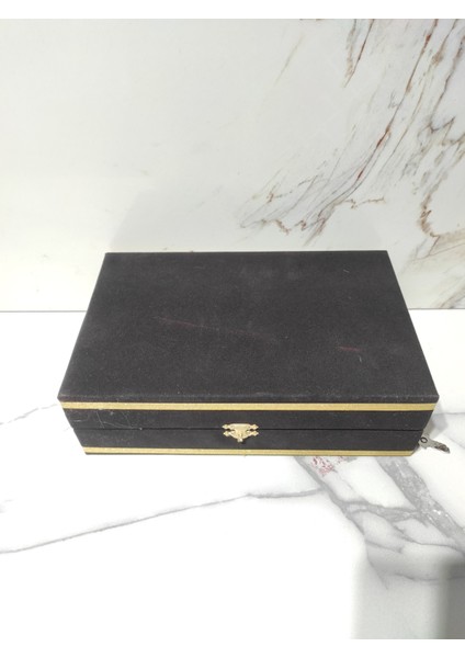 Cezveli 2 Kişilik Fincan Takımı Için Kadife Kutu Siyah