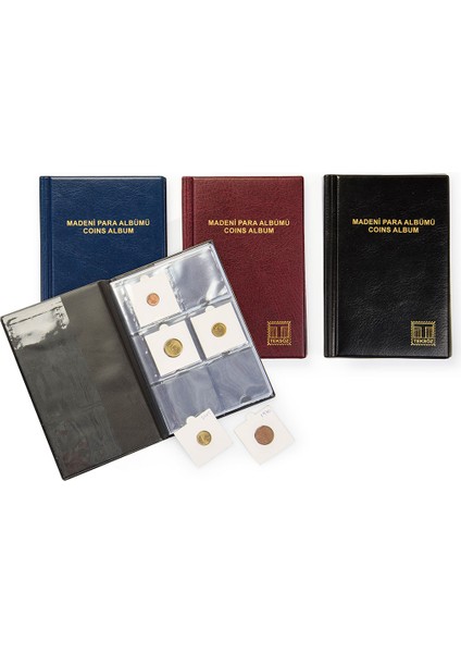 Teksöz Madeni Para Albümü Kapamalı 60 Adetlik Bordo