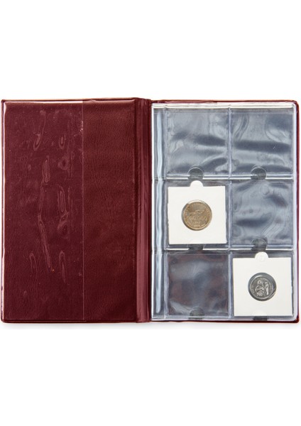 Teksöz Madeni Para Albümü Kapamalı 60 Adetlik Bordo modelleri