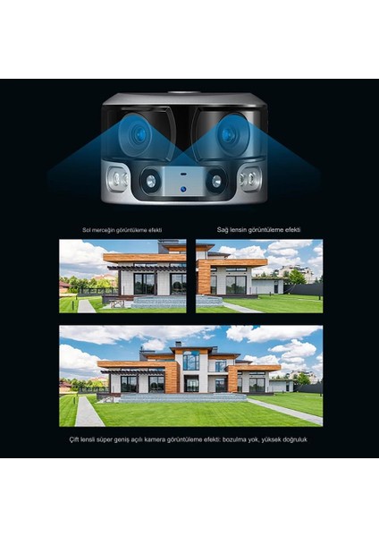 4g 180 Derece Açılı 4k/8mp Panoramik Solar Kamera