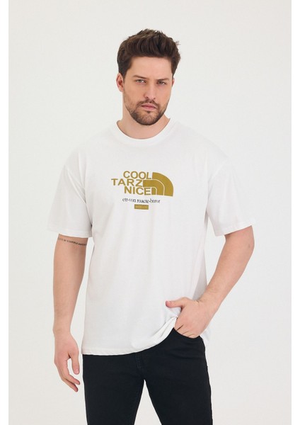 Bisiklet Yaka Cool Tarz Nice Baskılı Oversize Salaş Unisex T-Shirt fiyatları