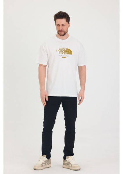 Bisiklet Yaka Cool Tarz Nice Baskılı Oversize Salaş Unisex T-Shirt indirimleri