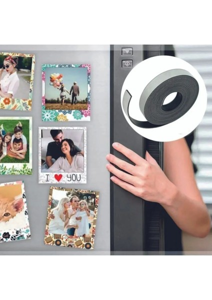 Yapışkanlı Şerit Mıknatıs Magnet 1 Adet 1 Metre Kes Kullan Magnet