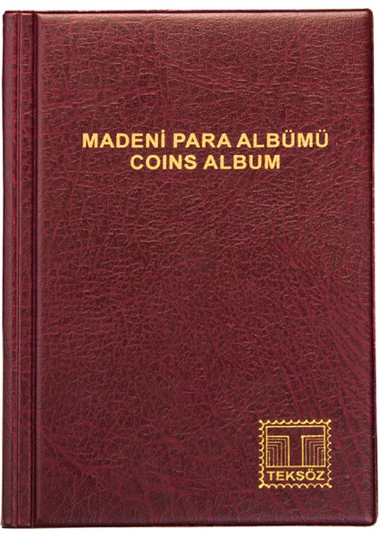 Teksöz Madeni Para Albümü Kapamalı 120 Adetlik Bordo modelleri