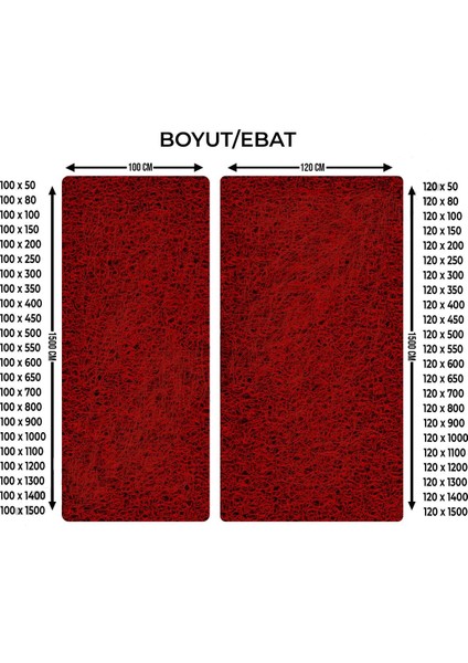 120 x 350 cm Mavi Kıvırcık Paspas-Halı Kaymaz Yolluk Lidya 14MM