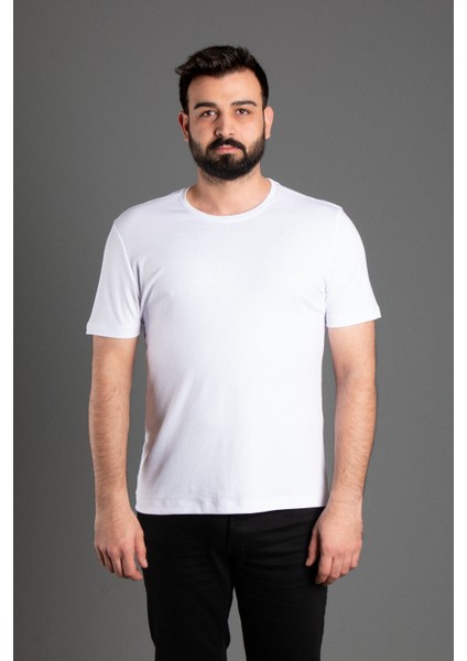 Erkek Beyaz Basic O Yaka T-Shirt modelleri
