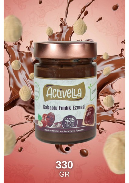 Kakaolu Fındık Ezmesi 330GR %35 Fındıklı + Kavrulmuş Iç Fındık 500GR