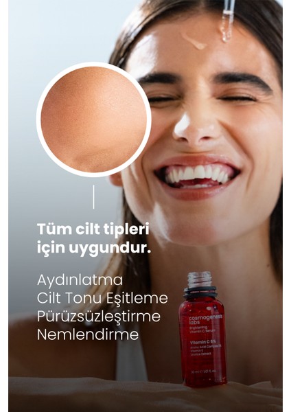 Aydınlatıcı C+E Vitamini Serum 30ML Yenileyici Eşitleyici Pürüzsüz Görünüm & Nemlendirici Etkili fırsatları