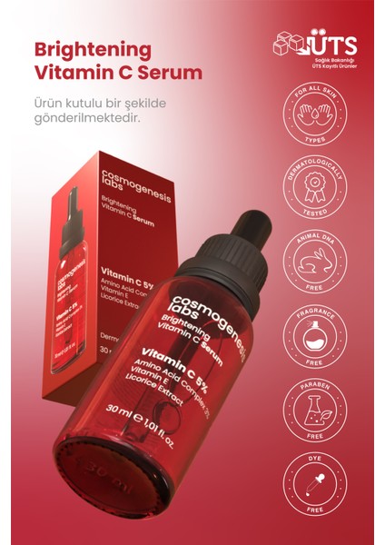 Aydınlatıcı C+E Vitamini Serum 30ML Yenileyici Eşitleyici Pürüzsüz Görünüm & Nemlendirici Etkili indirimleri