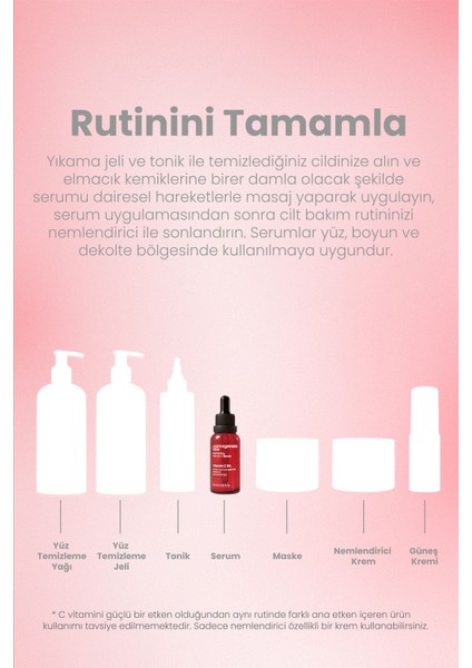 Aydınlatıcı C+E Vitamini Serum 30ML Yenileyici Eşitleyici Pürüzsüz Görünüm & Nemlendirici Etkili