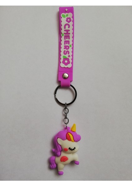 Pembe Unicorn | Şirin Figürlü Anahtarlık | Renkli Karakterler Anahtarlık