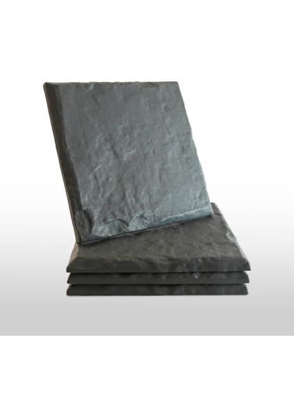 Dekoratif Bahçe Basamak Taşı, 4lü Paket, Plastik Yer Döşemesi, 39 cm x 39 cm, Antrasit