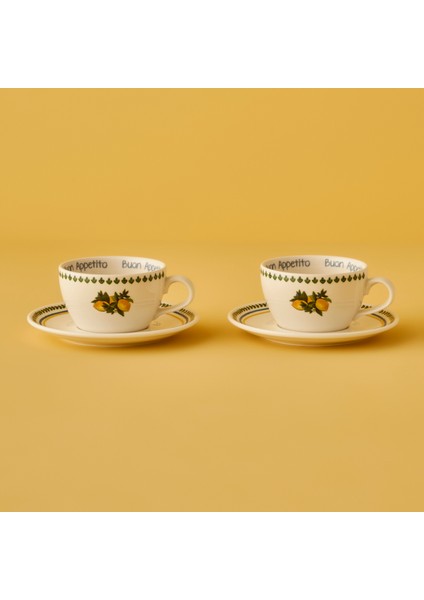 Lemoncello Porselen 2'Li Çay Fincanı Seti 270 Cc