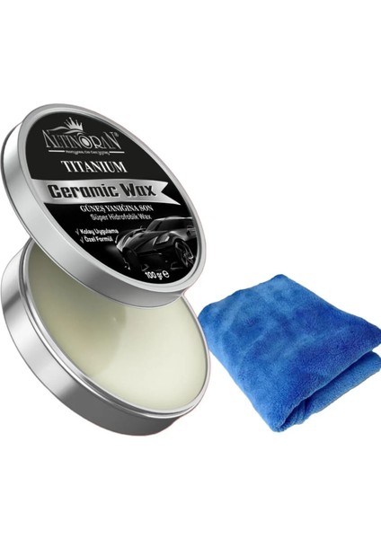 Titanium Seramik Katkılı Wax Krem Cila 100 gr + Pasta Cila Havlusu 40*40 cm