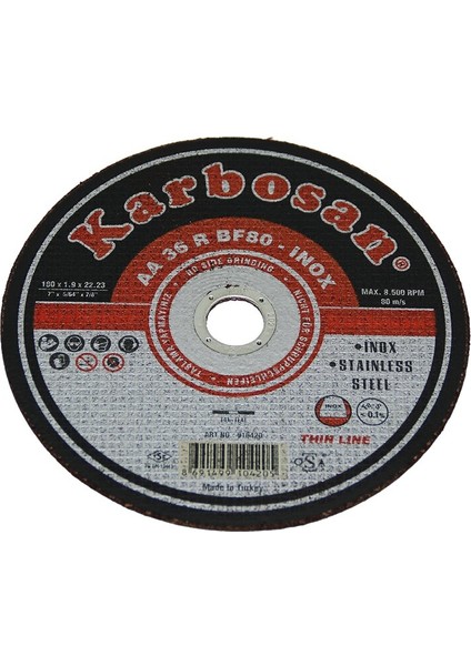 Inox Metal Kesici Disk 180MMX1.9X22 (5131)