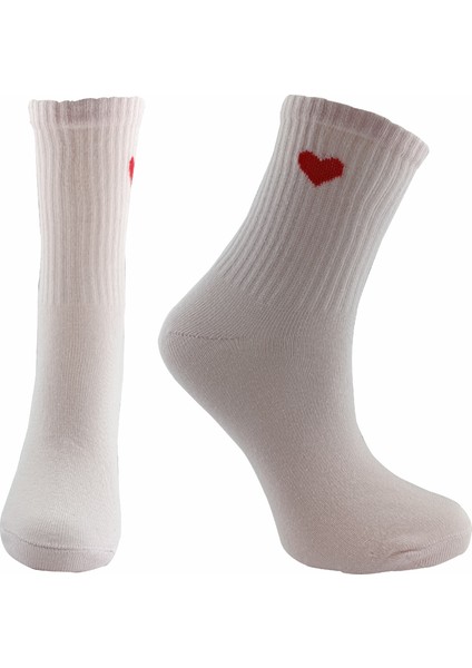 2 Çift Kalp Desenli Kolej Çorap Beya-Pembe modelleri