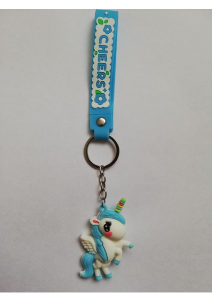 Mavi Unicorn | Şirin Figürlü Anahtarlık | Renkli Karakterler Anahtarlık
