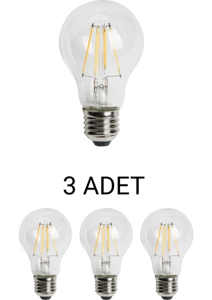 CT-4231 Edison LED Ampul 6W Günışığı - 3’lü Paket