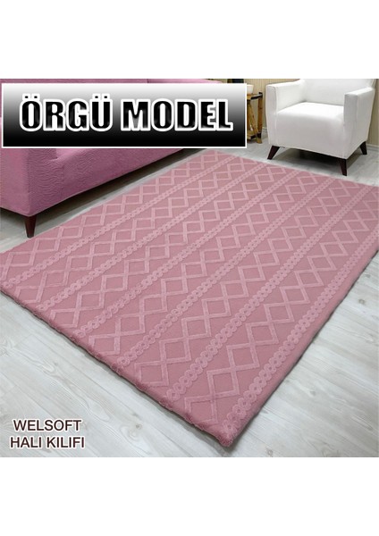 Örgü Model Kumaştan Welsoft Lastikli Halı Örtüsü modelleri