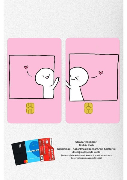 2'li Sevgili Kanka Bacı Kardeş Banka, Papara, Kredi Kart Kaplama Sticker