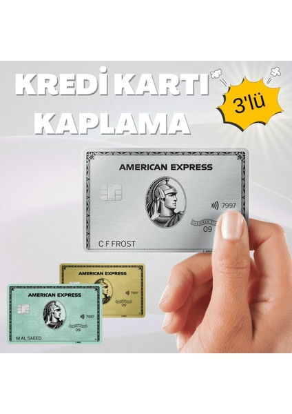 American Express 3'lü Set Kredi Kartı & Akbil Sticker Premium Kaplama 3 Renk Bir Arada