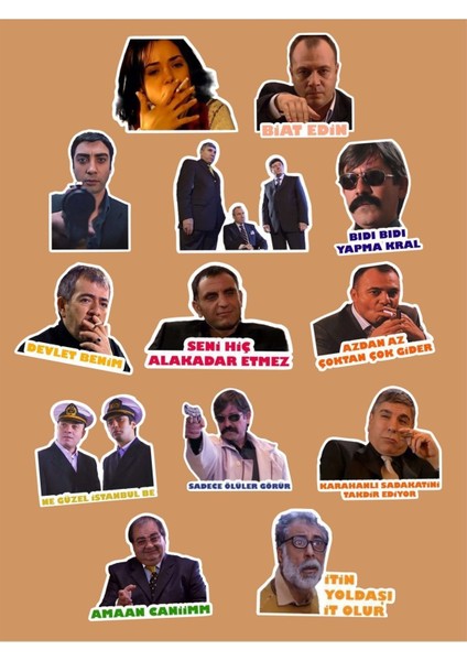 Huggy Craft Kurtlar Vadisi 13'lü Laptop Notebook Tablet Sticker Seti