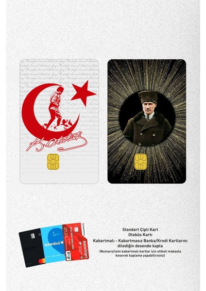 Atatürk 2li Özel Tasarımlı Kart Kaplama Sticker Set2