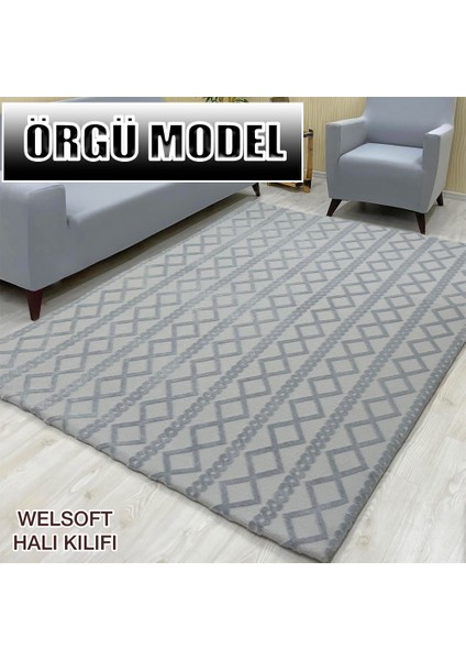 Örgü Model Kumaştan Welsoft Lastikli Halı Örtüsü modelleri