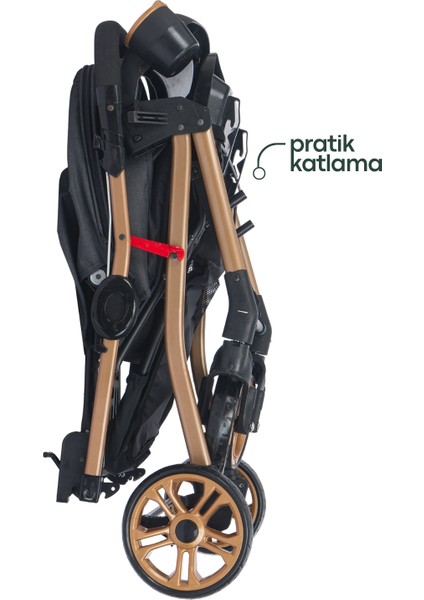 Active Travel Çift Yön Tam Yatış Pozisyonlu Pratik Katlanır Mama Tablalı Pusetli Bebek Arabası fırsatları