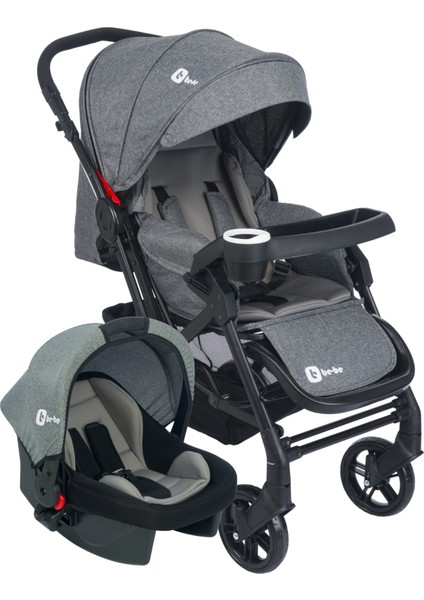 Active Travel Çift Yön Tam Yatış Pozisyonlu Pratik Katlanır Mama Tablalı Pusetli Bebek Arabası