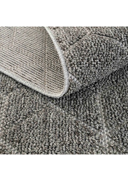 Bress 1408 Gri Yolluk Bukle Yatak Odası Halısı Uzun Antre Hol Koridor Halısı İskandinav Kesme Halı