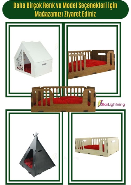 Luxury Ahşap Büyük Kedi Yatağı Premium Kalite Ceviz Kedi Evi 50X35 cm Model 5 1 Adet fırsatları