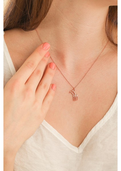 925 Ayar Gümüş Aşk-I Zürafa Kolye