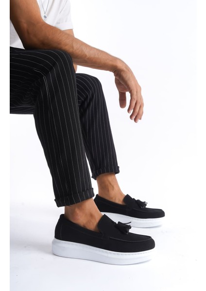 SLW154 Blaze Bağcıksız Püsküllü Süet Erkek Günlük Spor Klasik Ayakkabı Bt Siyah fiyatları