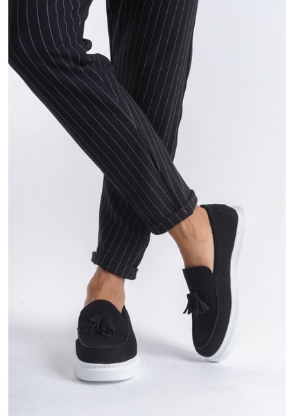 SLW154 Blaze Bağcıksız Püsküllü Süet Erkek Günlük Spor Klasik Ayakkabı Bt Siyah modelleri