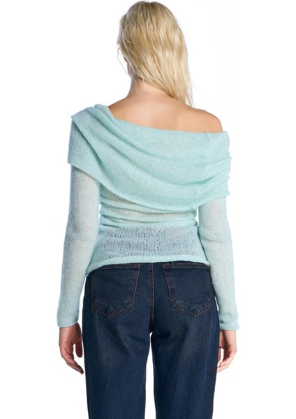 Mint Düşük Omuzlu Triko Bluz indirimleri