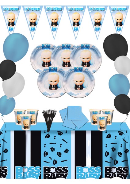 Baby Boss 8 Kişilik Doğum Günü Parti Malzemeleri Seti