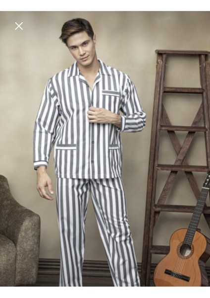 Gaffur Çizgili Erkek Pijama Takımı