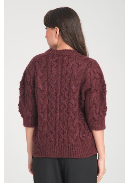 Bordo Düğmeli Hırka indirimleri