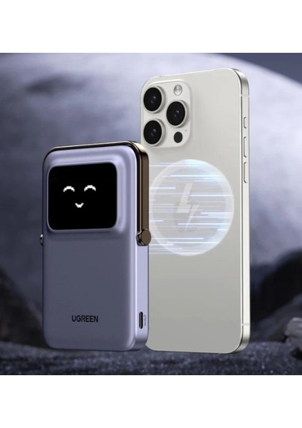 Uno Magsafe Wireless 10.000 mAh 20W Hızlı Şarj Mini Powerbank, Siyah - 45327