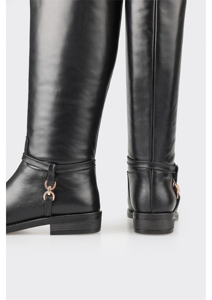 Siyah Deri Kadın Çizme fırsatları